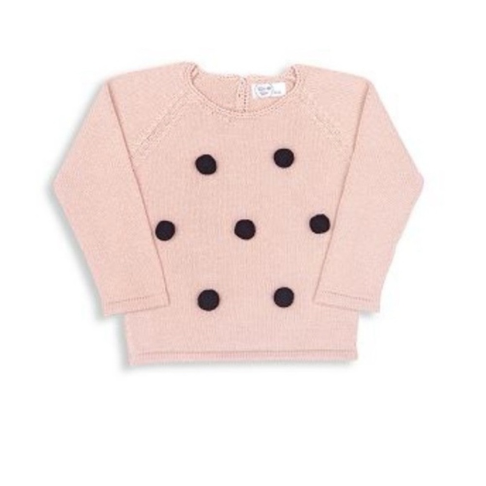 TUN TUN BABY GIRL KNITTED POM POM SWEATER